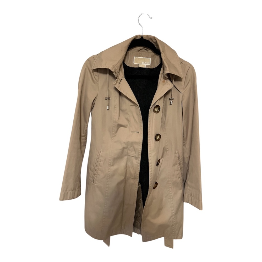 Michael Kors Trench Coat with Hood, Petite Size - Picture 5 of 10
